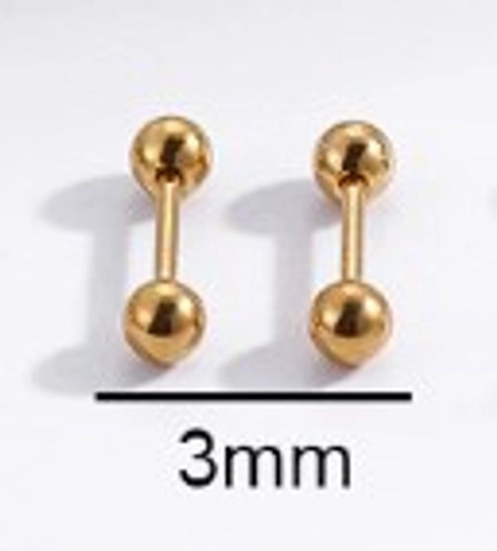 1 Pair Ear Cartilage Rings & Studs Minimalist Geometric 316L Stainless Steel  Plating