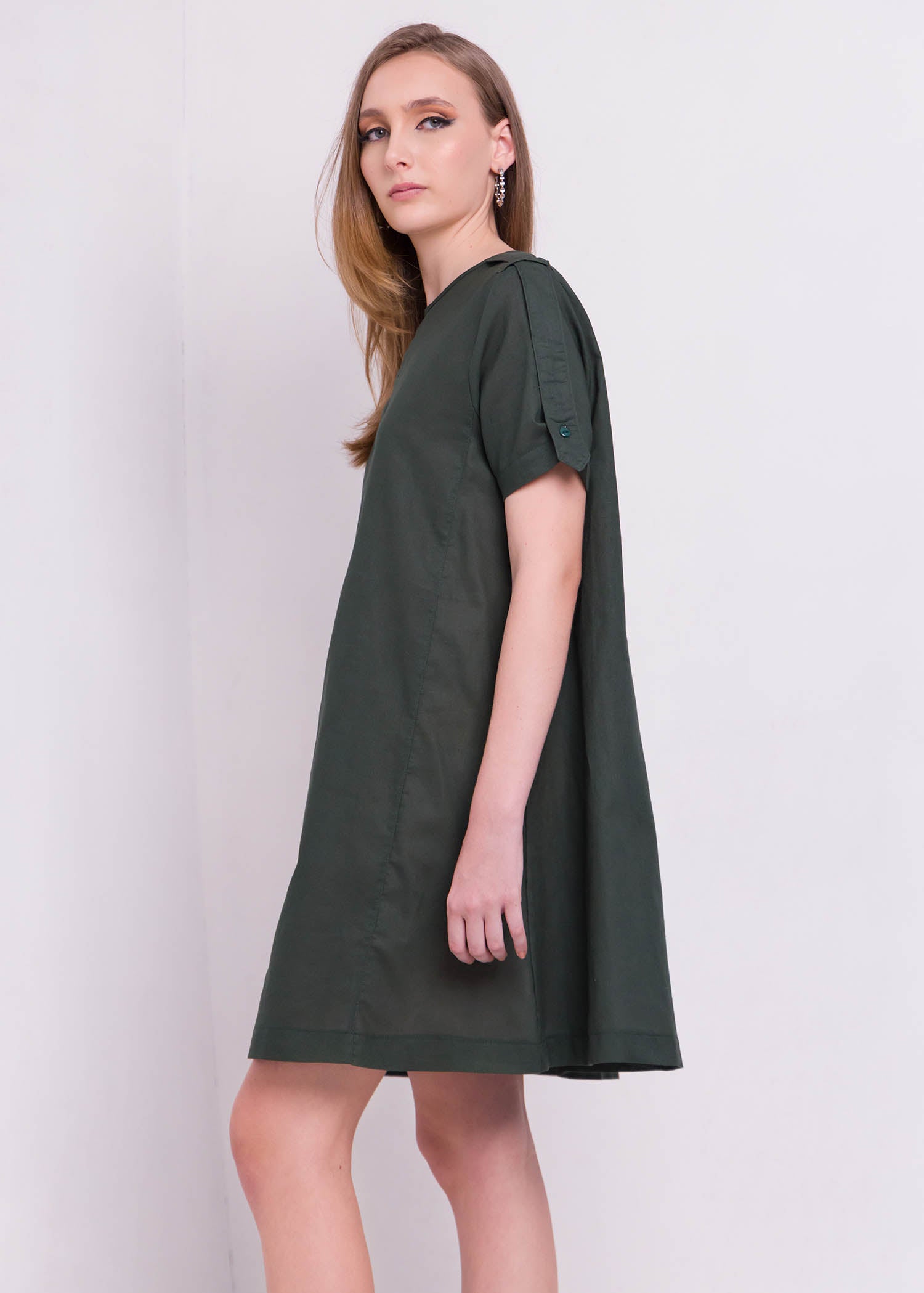 Shift Dress With Tab Detail