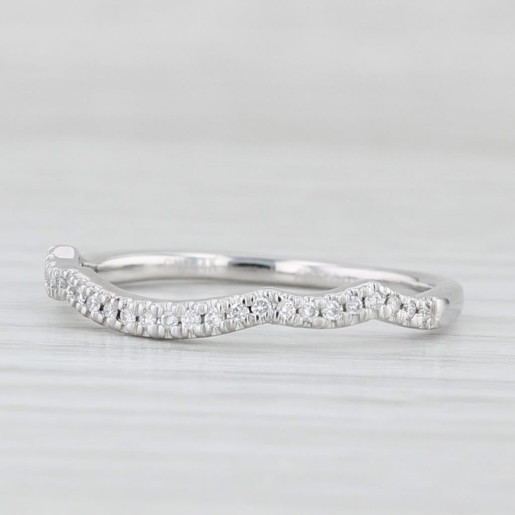 0.12ctw Diamond Ring Guard Enhancer Wedding Band 14k White Gold Sz 7 Bellissima