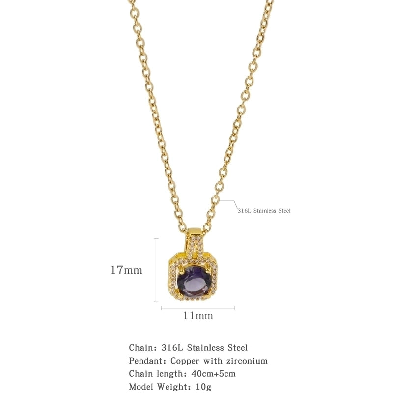 316L Stainless Steel  Copper Gold Plated Minimalist Classic Style Plating Constellation Pendant Necklace