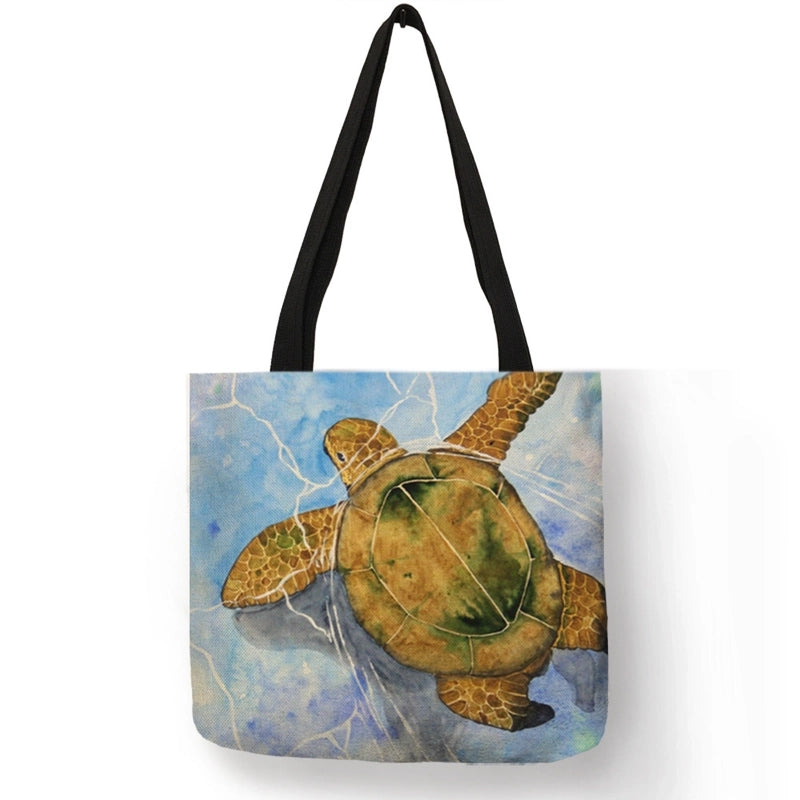 Women's Medium Polyester Animal Vacation Beach Square Open Tote Bag
