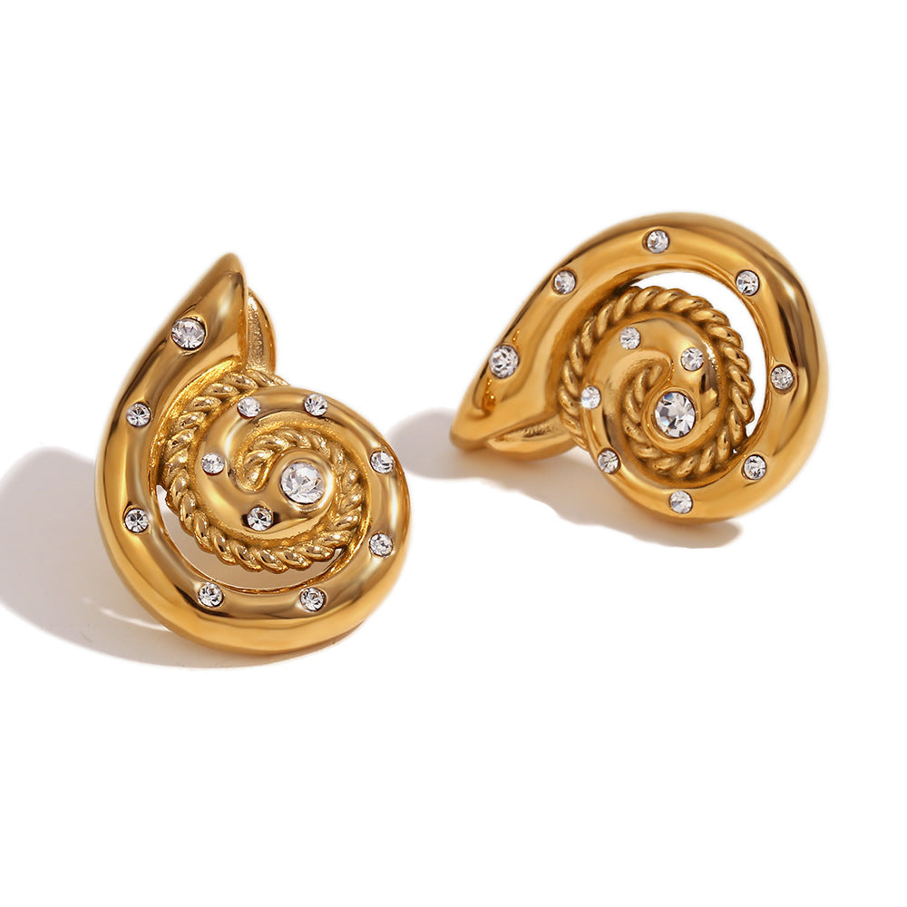 Fashion Creative Heart Droplet Geometric Stainless Steel 18K Gold Plated Rings