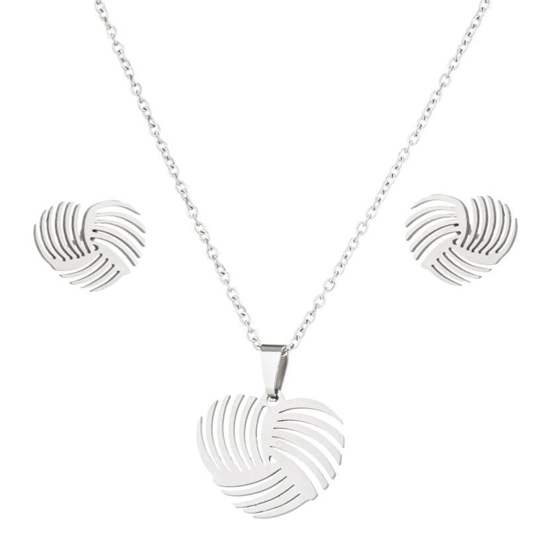 Minimalist Heart Shape Stainless Steel Plating Women's Earrings Necklace