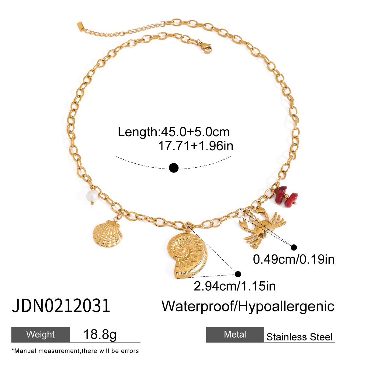 Jie Ding 18K Gold Stainless Steel Necklace Simple Jewelry Titanium Steel