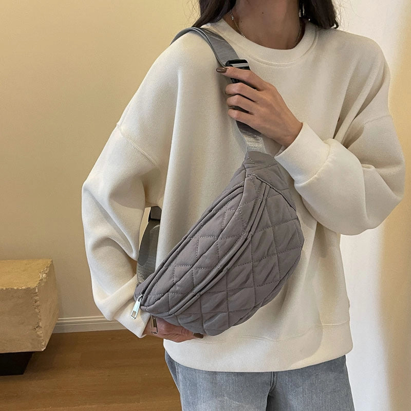 Unisex Streetwear Solid Color Cloth Polyester Waist Bags