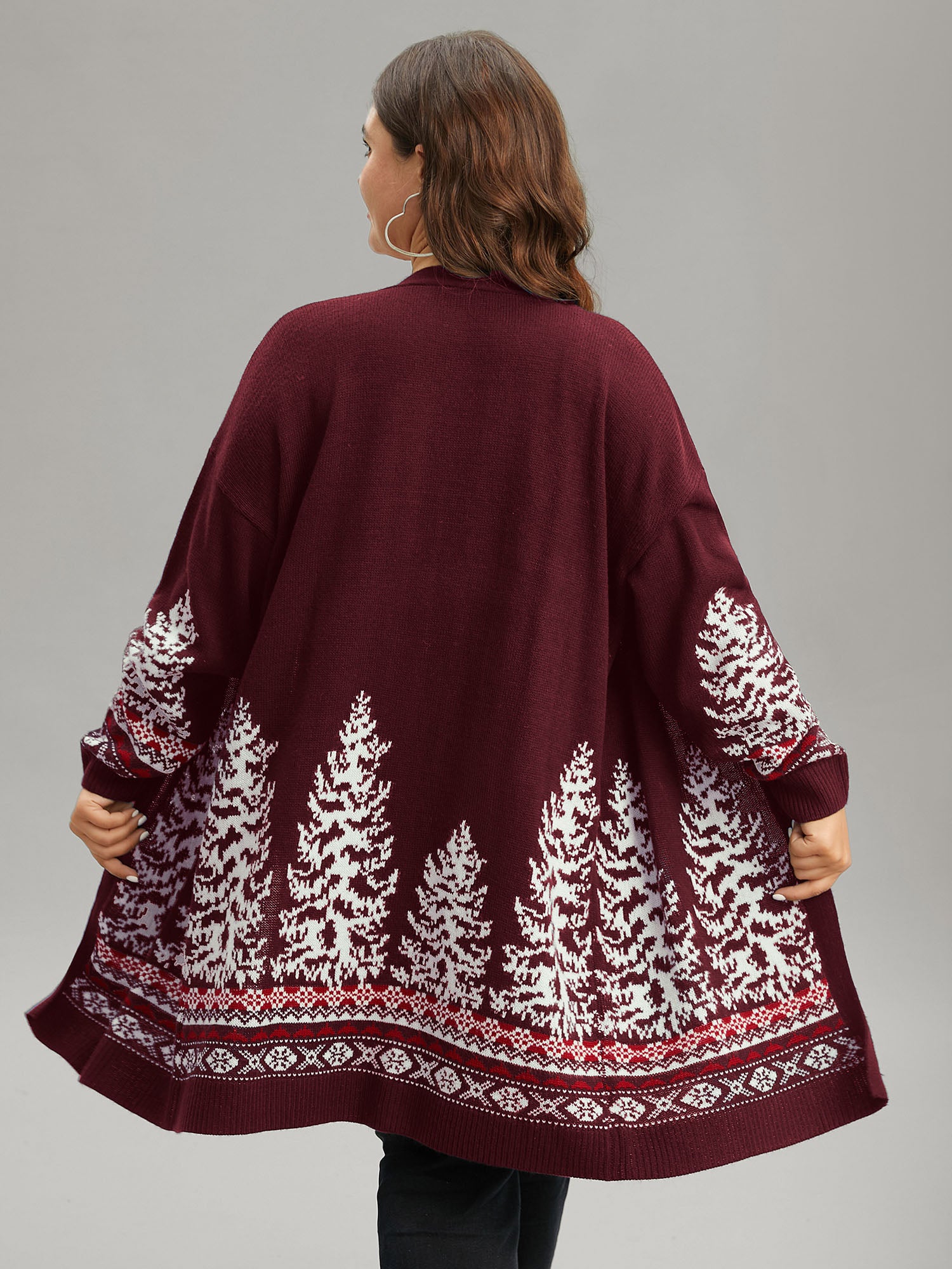 Christmas Trees Contrast Cardigan