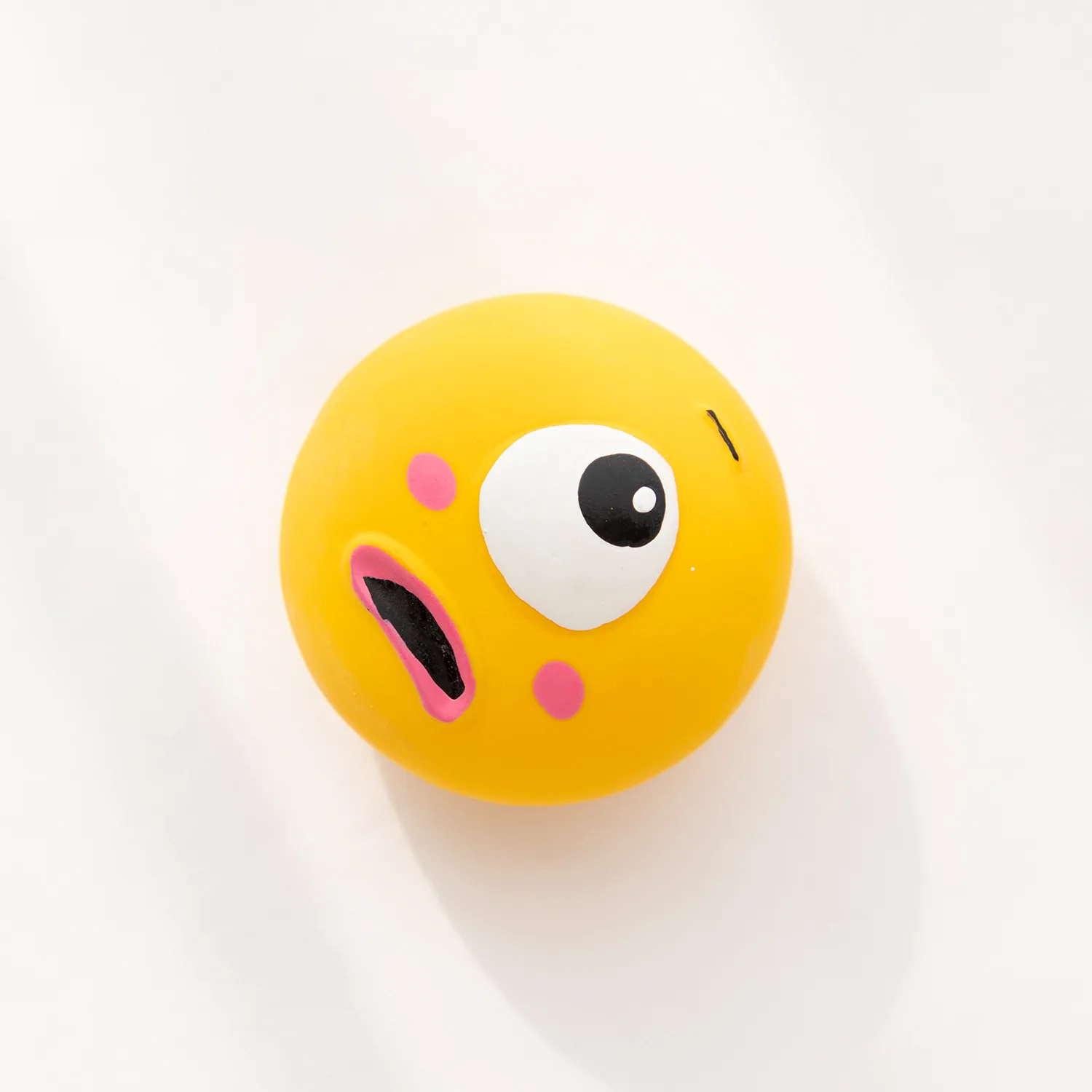 New Cute Cartoon Big Eyeball Dog Sound Bite Puppy Ball Toy Environmental Latex Interactive Pet Toy