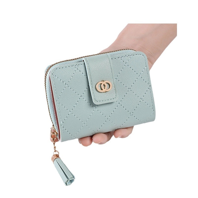 Women's Solid Color PVC Zipper Wallets