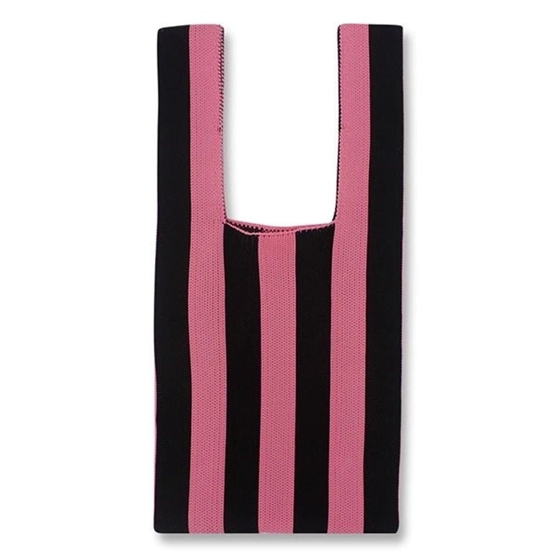 Women's Basic Stripe Polyester Shopping Bags