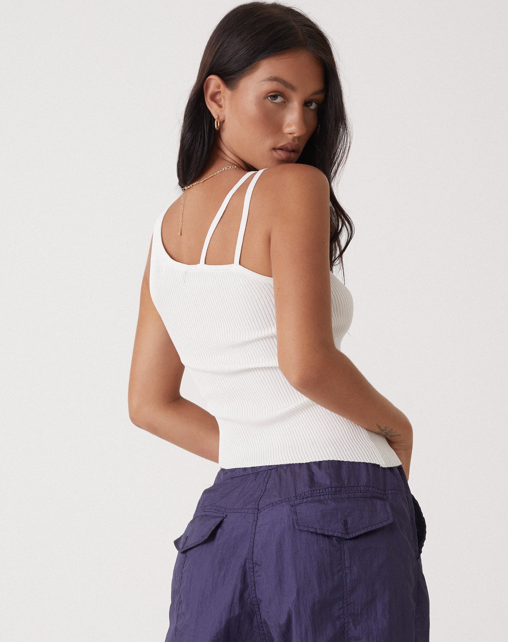 MOTEL X OLIVIA NEILL Lanica Top in Rib Star White