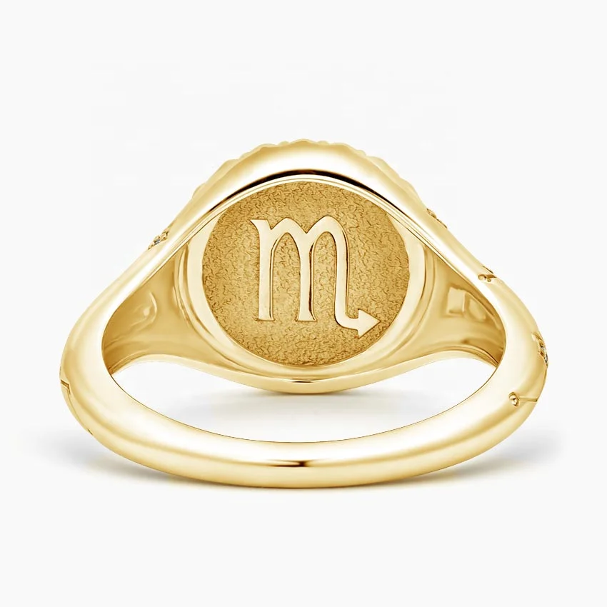 New Arrivals Fine Jewelry Customizable Brass 18K Gold Signet Rings