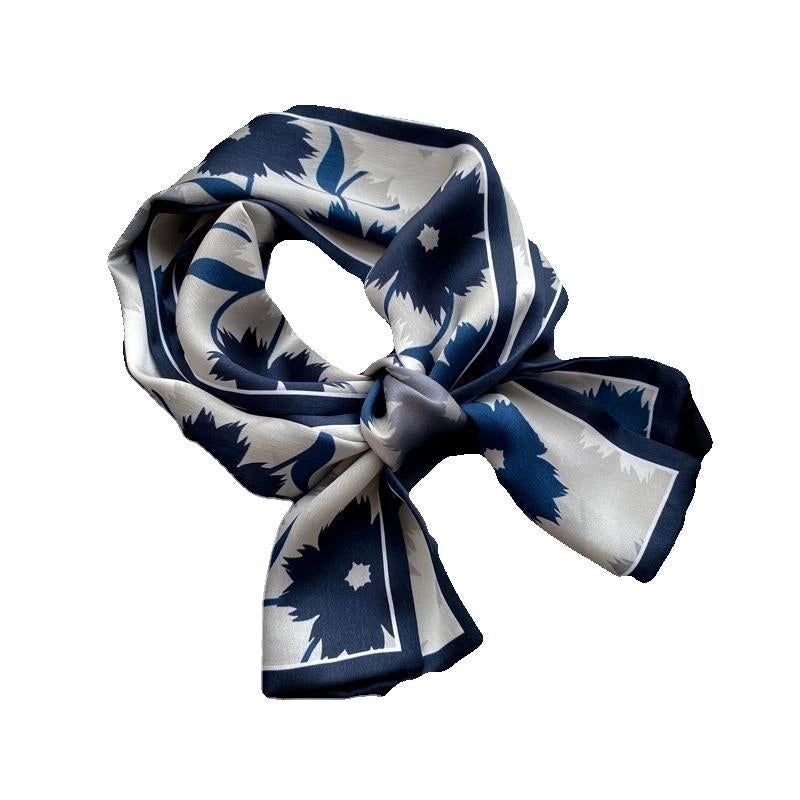 Women's Fashion Flower Silk Printing Silk Scarves