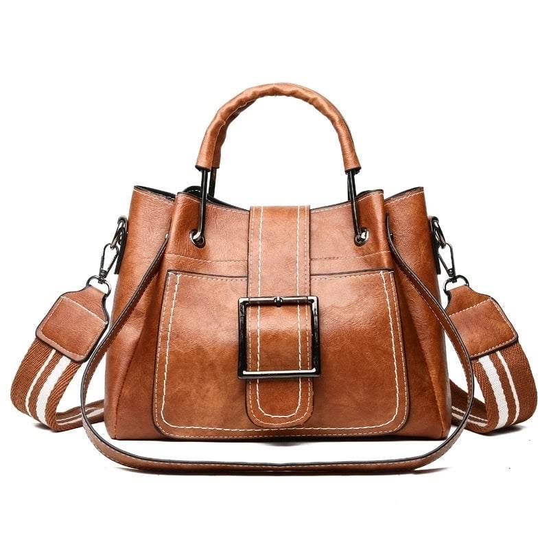 Women's Medium All Seasons Pu Leather Solid Color Vintage Style Square Zipper Handbag