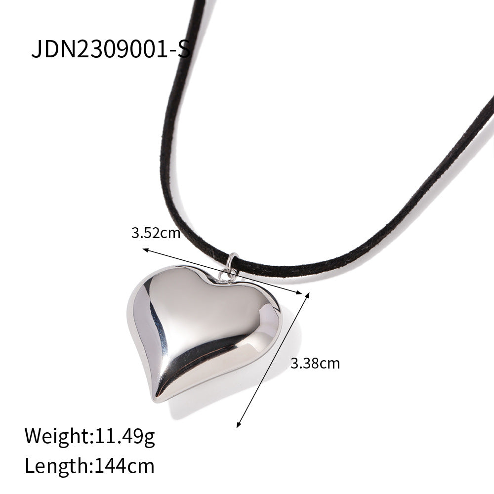 Jie Ding Stainless Steel Love Pendant Necklace Clavicle Chain Titanium Steel Necklace