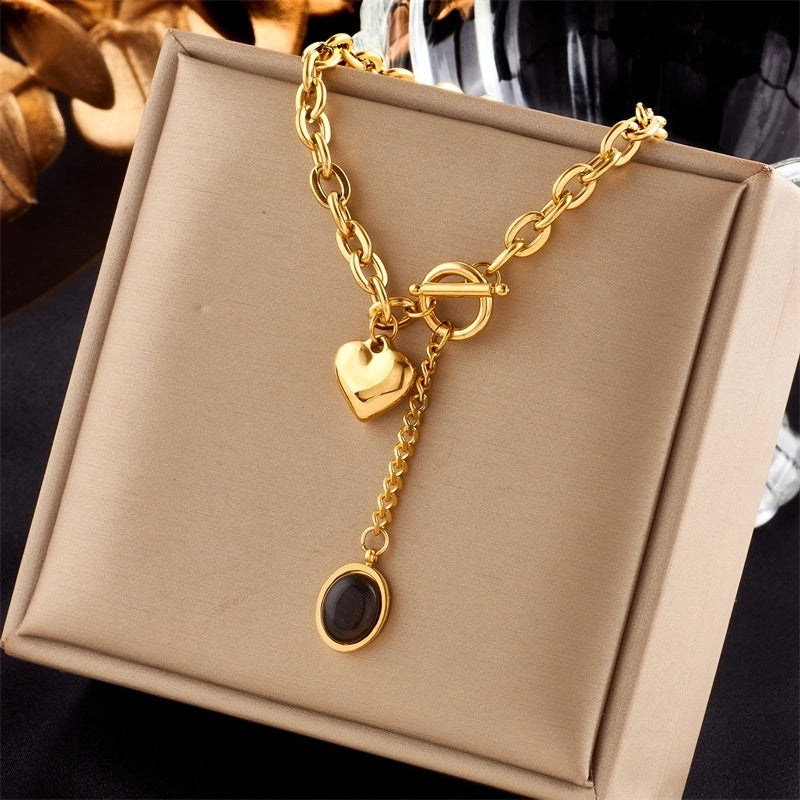 Minimalist Star Heart Shape Titanium Steel Plating Necklace