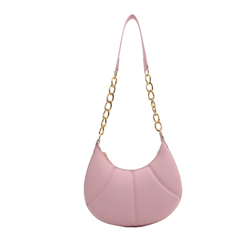 Women's Medium Pu Leather Solid Color Streetwear Zipper Underarm Bag