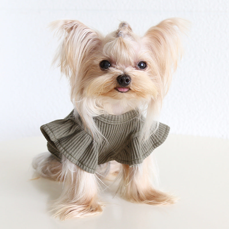 Solid Color Soft Knit Dog Cat Vest/T-shirt