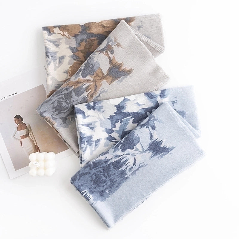 Women's Elegant Flower Polyester Scarf