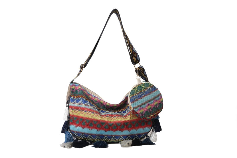 Women's Medium Special Material Geometric Ethnic Style Streetwear Tassel Dumpling Shape Zipper Tote Bag