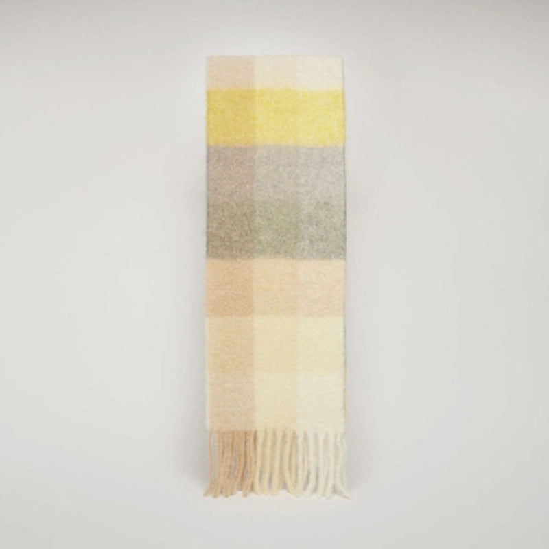 Macaron Color AC New Color Matching Mohair Extra-large Thickened Scarf Women's Plaid Winter Large Shawl Scarf