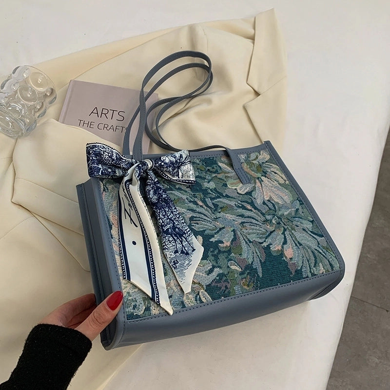 Women's Medium All Seasons Pu Leather Printing Vintage Style Square Zipper Shoulder Bag
