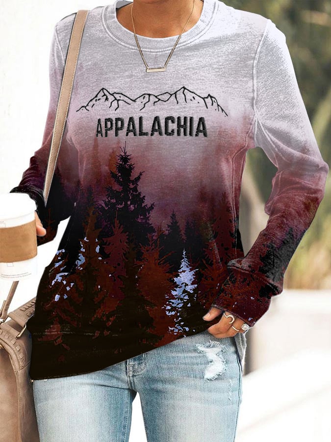 Women's Appalachia Strong Print Crew Neck Sweatshirt