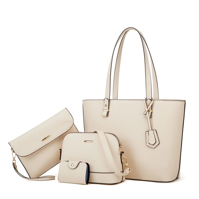 Women's Medium All Seasons Pu Leather Solid Color Fashion Square Zipper Bag Sets