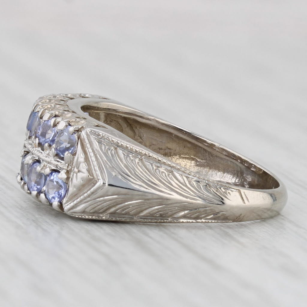 Vintage 0.70ctw Tanzanite Ring 14k White Gold Size 6