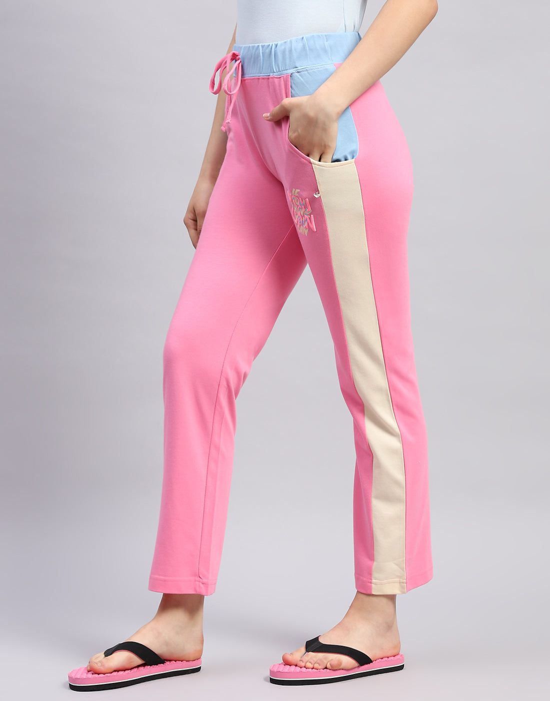 Women Pink Printed Regular Fit Lower