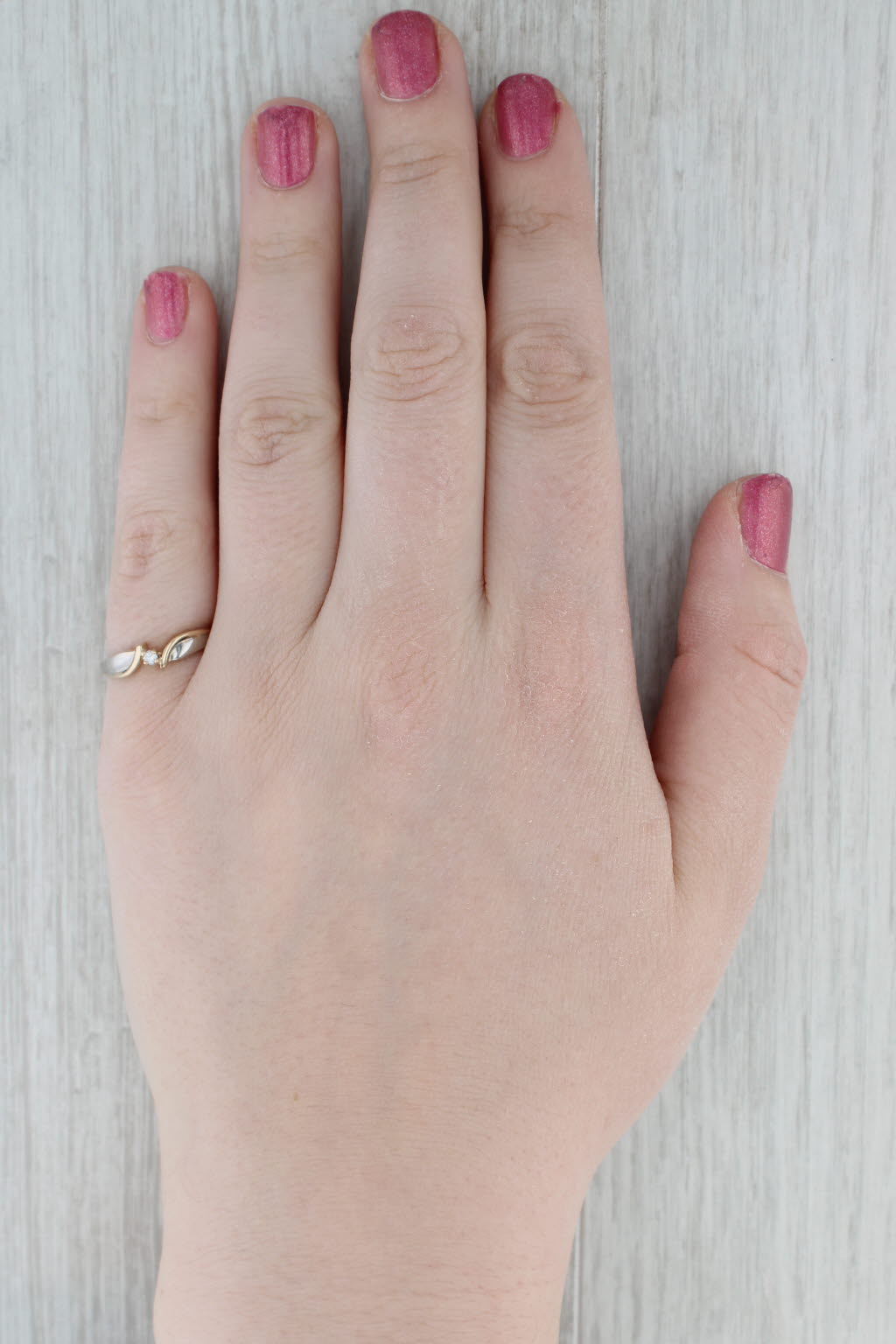 Diamond Solitaire Bypass Ring 10k Yellow Gold Size 7 Promise