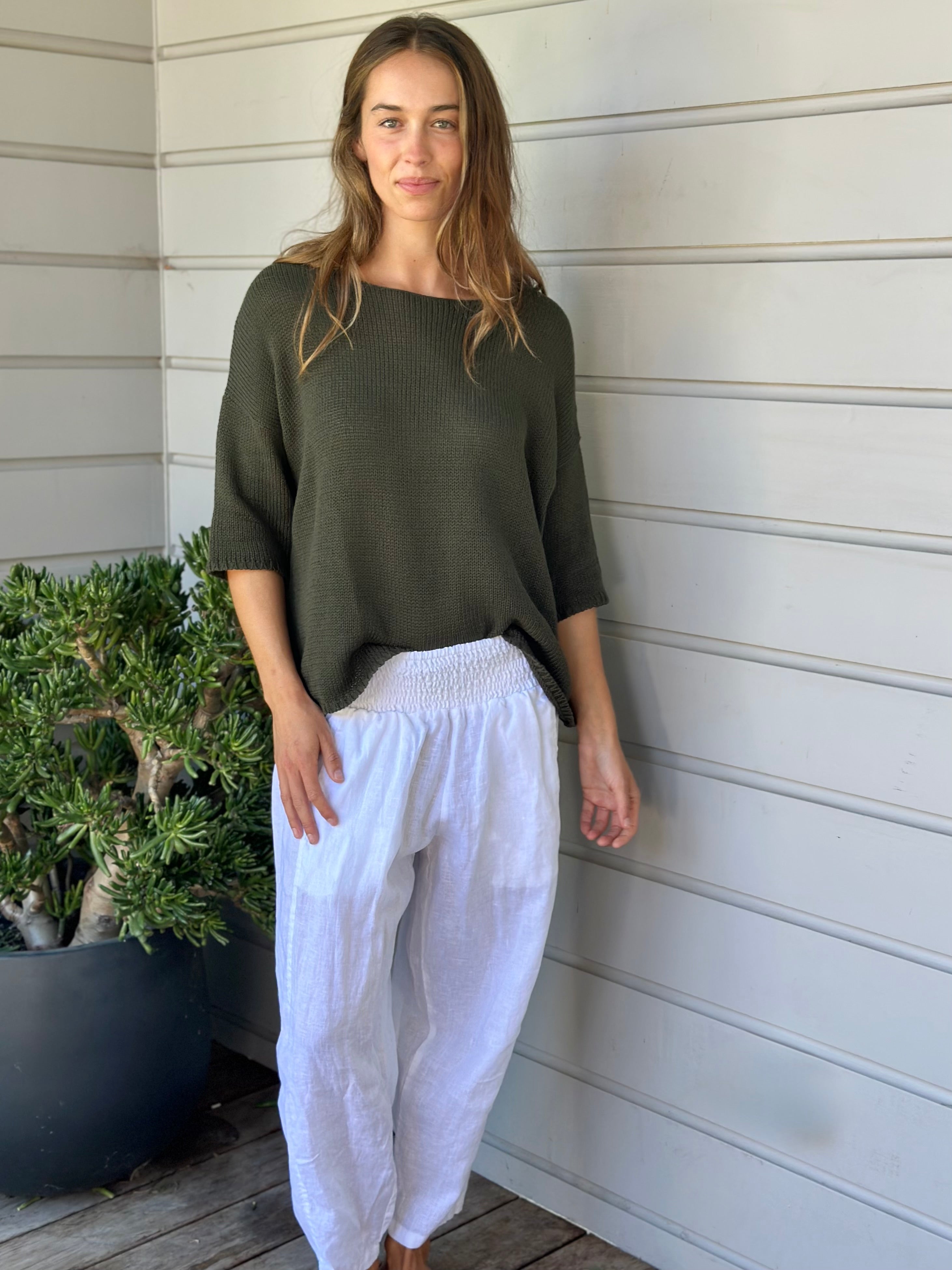 top - army cotton knit