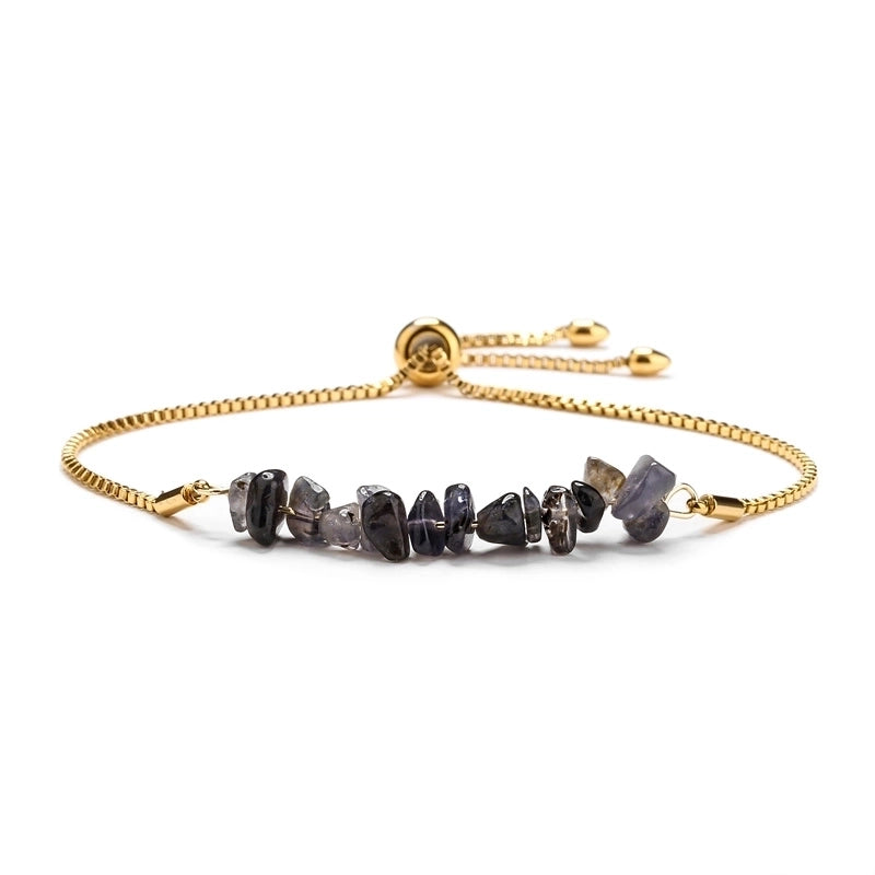 Casual Irregular Stainless Steel Natural Stone Bracelets In Bulk