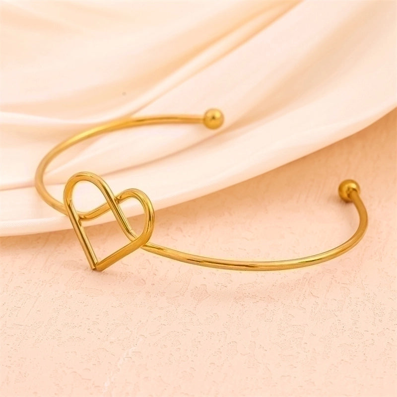 Minimalist Solid Color 201 Stainless Steel 18K Gold Plated Bracelets In Bulk