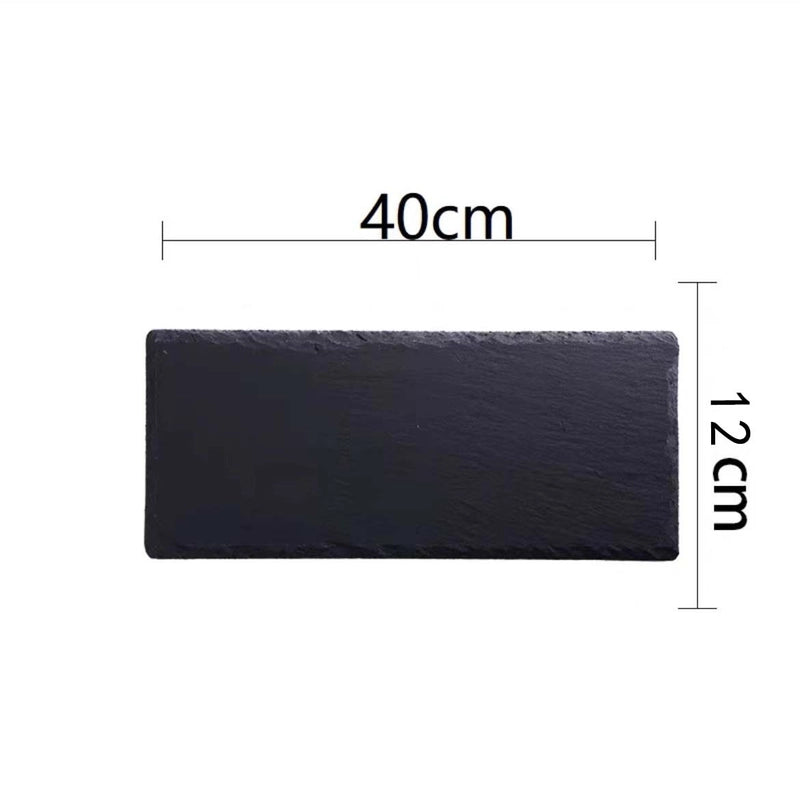 Slate Dinner Plate Dessert Sushi Plate Western Food Black Slate Plate Tableware Flat Plate Barbecue Steak Plate
