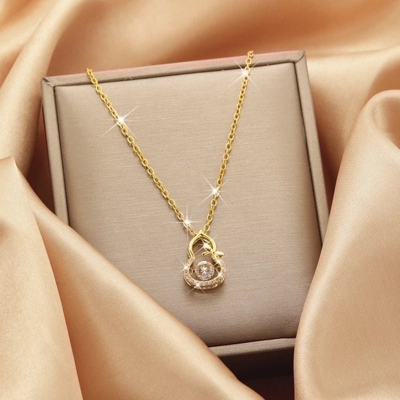 Titanium Steel Vintage Style Tassel Plating Doll Constellation Crown Pendant Necklace