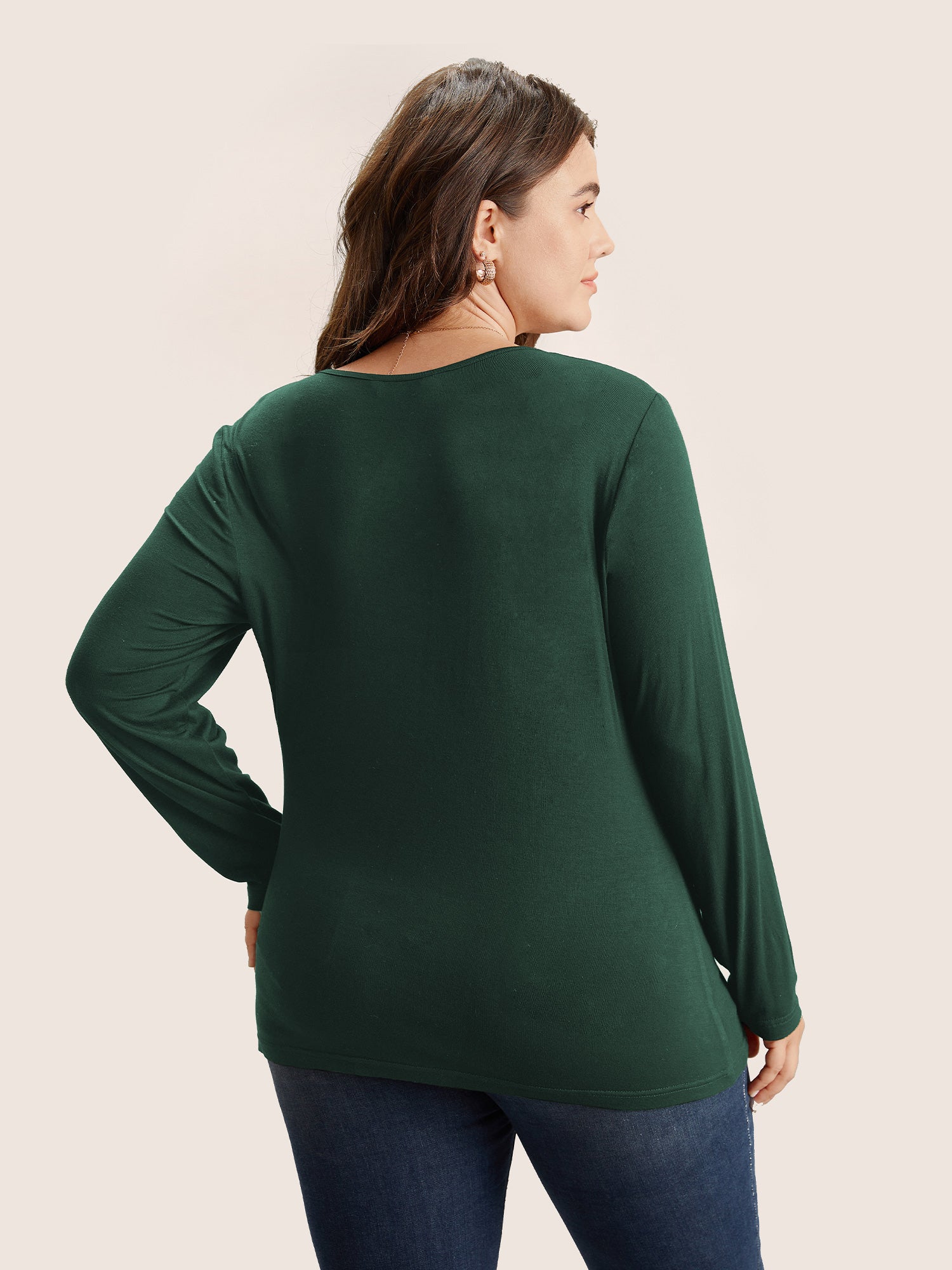Solid Asymmetrical Neck Knit T-shirt