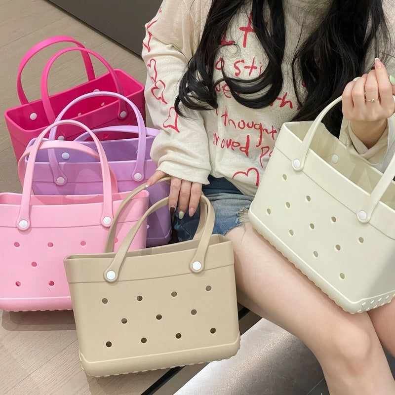 Women's EVA Solid Color Basic Square Open Handbag