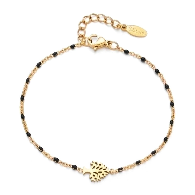 Retro Minimalist Tree Stainless Steel Plating Bracelets