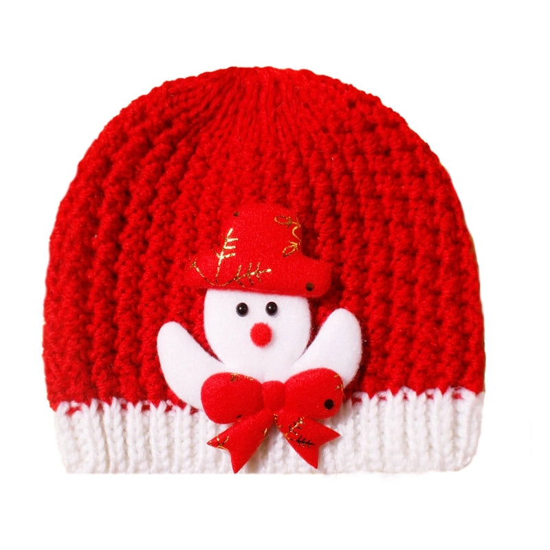Children Unisex Cute Minimalist Santa Claus Snowman Elk Wool Cap