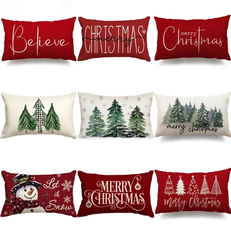 Christmas Vacation Letter Linen Pillow Cases Couch & Sofa Decor