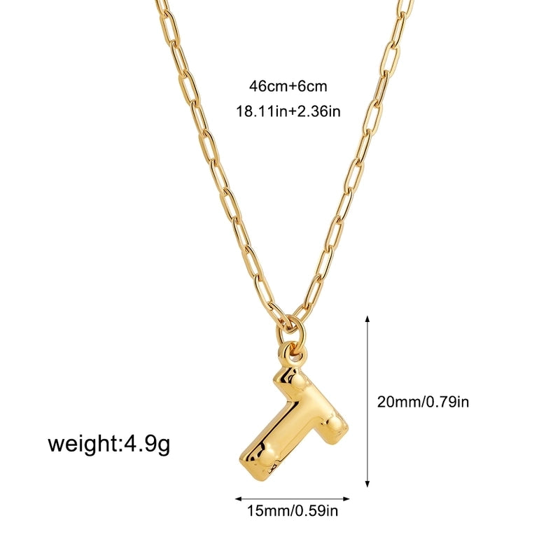 Preppy Style Solid Color Shiny Letter 304 Stainless Steel Pendant Necklace