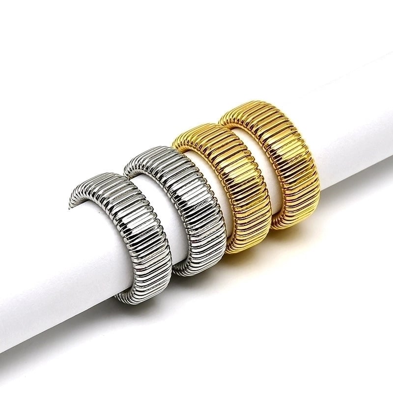 Minimalist Solid Color Titanium Steel 18K Gold Plated Plating Rings