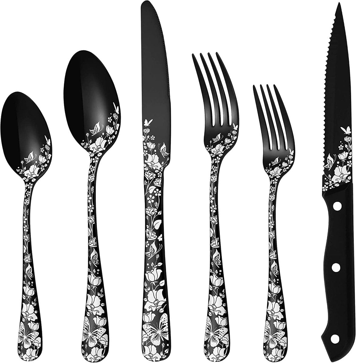 FancyFeast 24 Piece Floral Cutlery Set