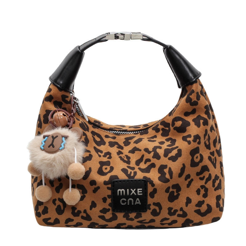 Women's Suede Solid Color Vintage Style Dumpling Shape Zipper Shoulder Bag Handbag Crossbody Bag