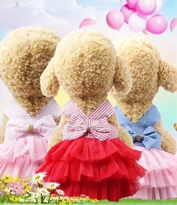 Princess Cute Polyester Bow Knot Pet Clothing