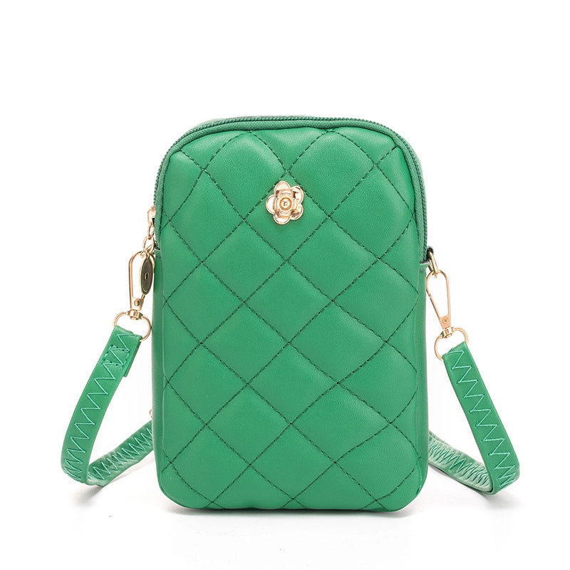 Women's Small Pu Leather Solid Color Lingge Vintage Style Classic Style Zipper Phone Wallets