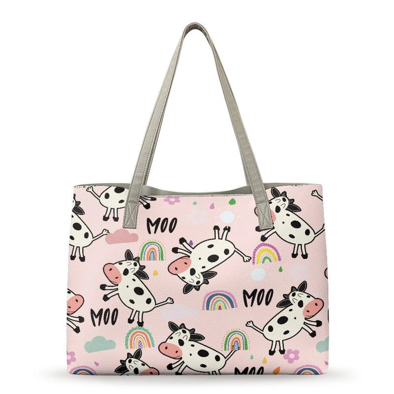 Women's Medium Pu Leather Customized Color Block Vintage Style Classic Style Square Open Tote Bag