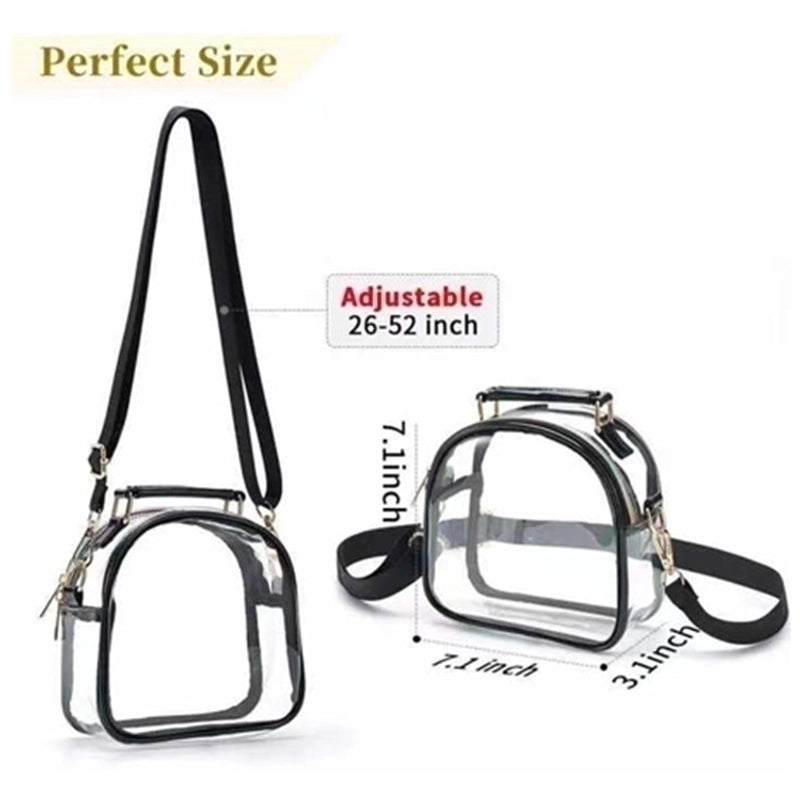 Unisex Small Pvc Solid Color Streetwear Transparent Zipper Crossbody Bag