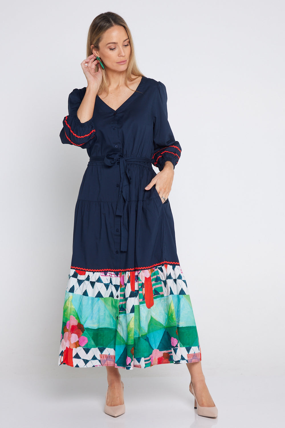 Frida Dress - Navy