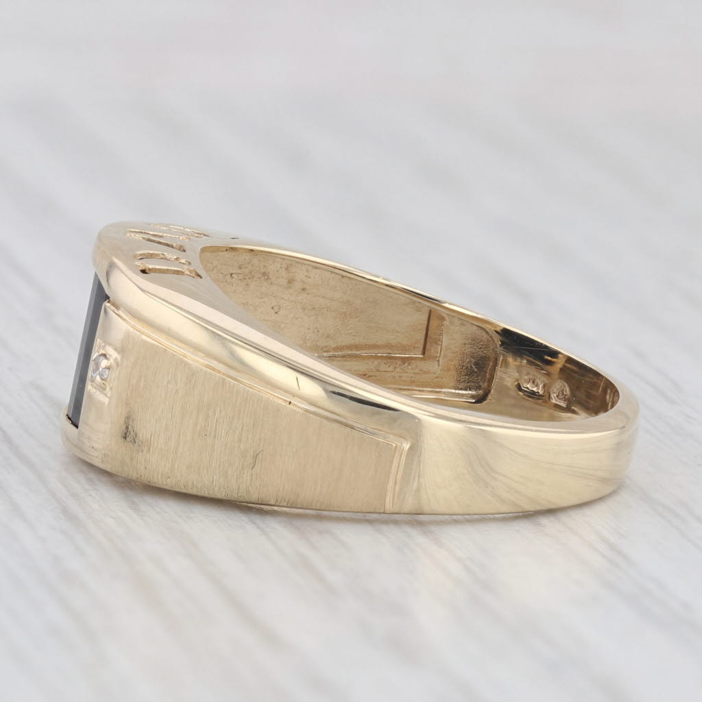 Onyx Diamond DAD Ring 10k Yellow Gold Size 10